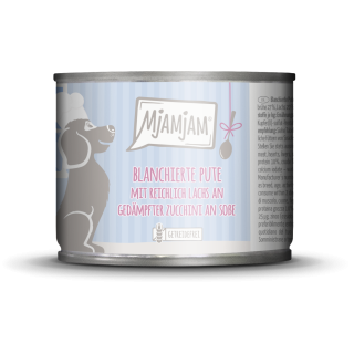 Mjamjam Soßenschmaus Pute, Lachs und Zucchini - 185 g