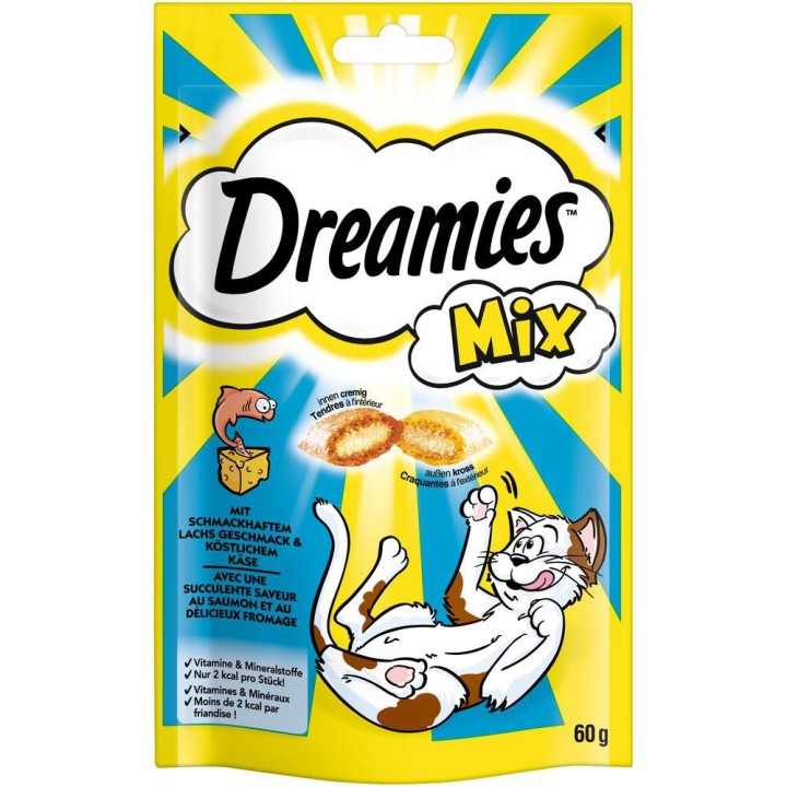 Dreamies Katzensnacks Mix Pack - Sparpaket Lachs und Käse (6 x 60 g)