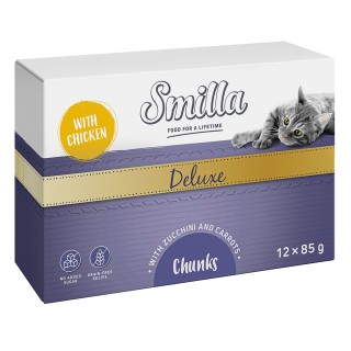 Smilla Deluxe Häppchen 12 x 85 g - mit Huhn, Zucchini und Karotten