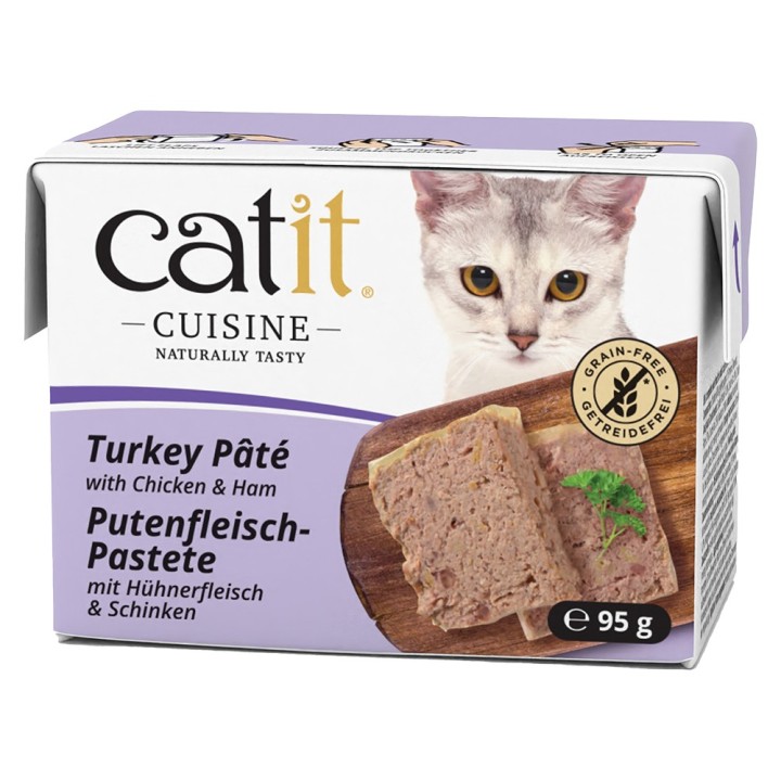 Catit Cuisine Pastete 12 x 95 g - Pute mit Huhn & Schinken
