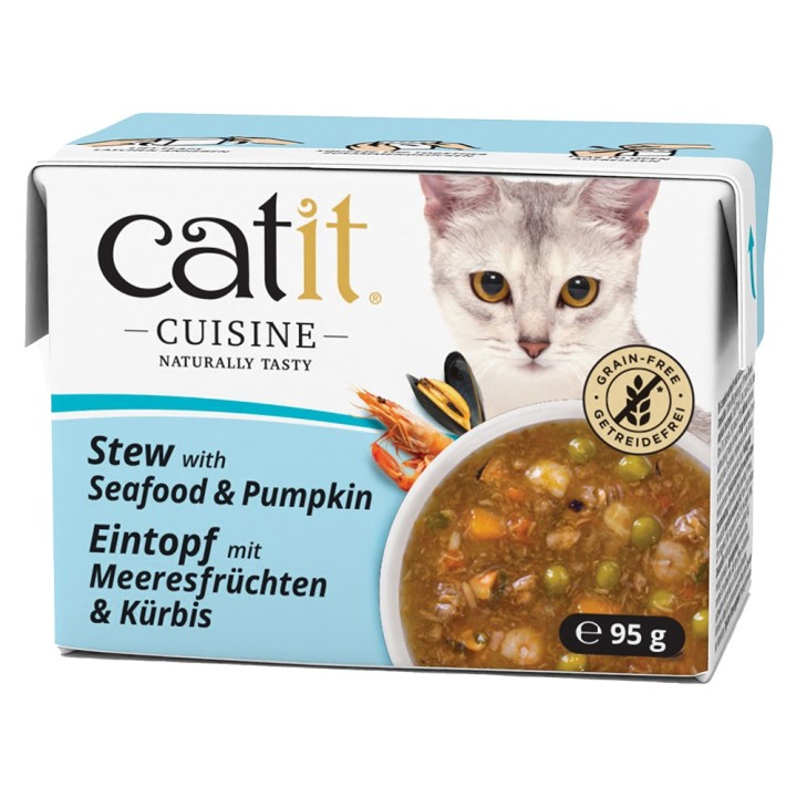 Catit Cuisine Eintopf 12 x 95 g - Meeresfrüchte mit Kürbis