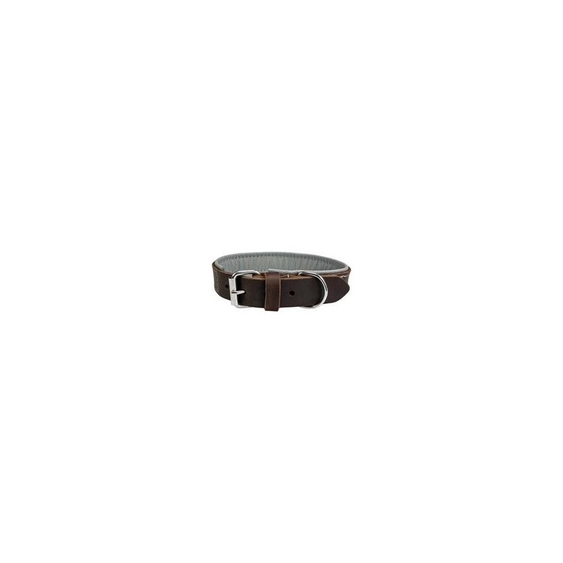 Schecker - Schecker Hunde-Halsband "Moorfeuer", Farbe: braun-himmel [40 cm lang x 20 mm breit]