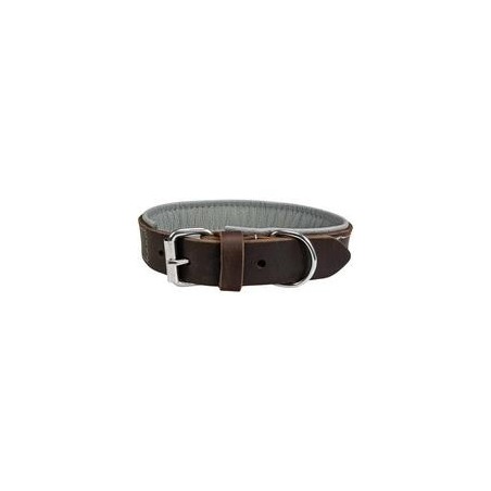 Schecker - Schecker Hunde-Halsband "Moorfeuer", Farbe: braun-himmel [40 cm lang x 20 mm breit]