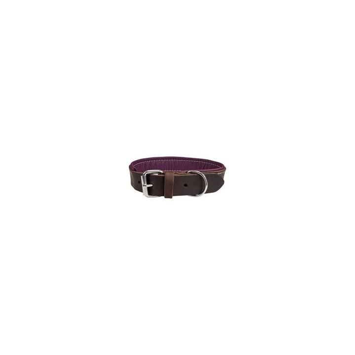 Schecker - Schecker Hunde-Halsband "Moorfeuer", Farbe: braun-violett [40 cm lang x 20 mm breit]