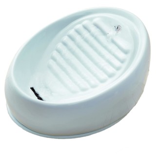 Lucky-Kitty Katzenbrunnen Keramik - Trinkbrunnen 1,5 Liter, pastellblau