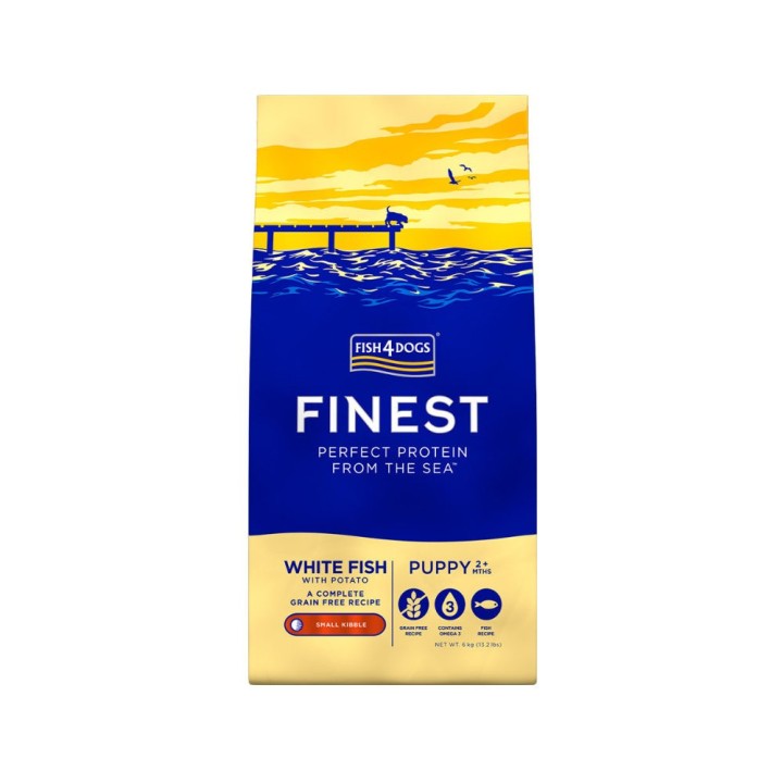 Fish4Dogs Finest Puppy Complete kleine Brocken Hundefutter - Weißfisch - 1,5 kg