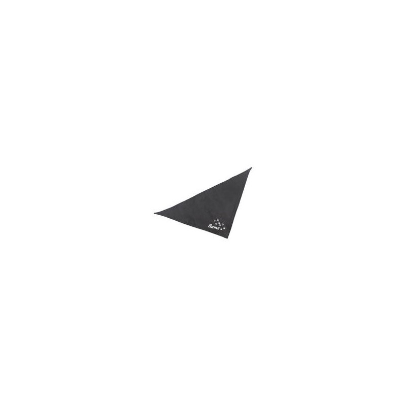 Schecker - Besticktes Halstuch Pfotenspur + Name [35cm - Schwarz]