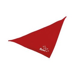 Schecker - Besticktes Halstuch Pfotenspur + Name [50cm - Rot]