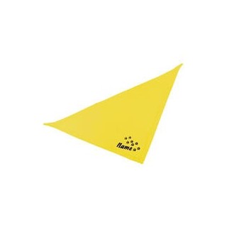 Schecker - Besticktes Halstuch Pfotenspur + Name [50cm - Gelb]