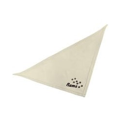 Schecker - Besticktes Halstuch Pfotenspur + Name [65cm - Beige]