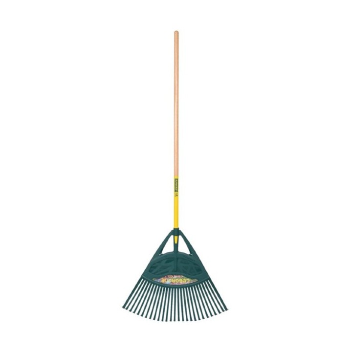 XL Rasenrechen 27 Zähnen Holzstiel Leborgne Duopro