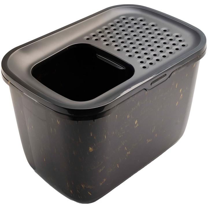 Savic Katzentoilette Hop In Marble - schwarz-gold