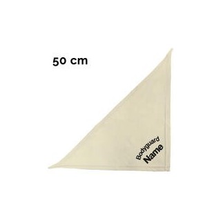 Schecker - Besticktes Halstuch, Bodyguard + Name [50cm - Beige]