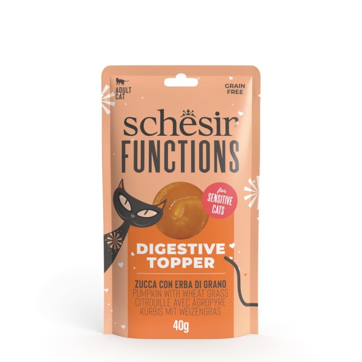 Schesir Functions Digestive Topper 12 x 40 g - Kürbis mit Weizengras