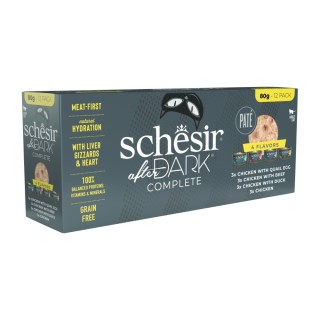 Schesir After Dark Complete Paté 12 x 80 g - Mixpaket (4 Sorten)