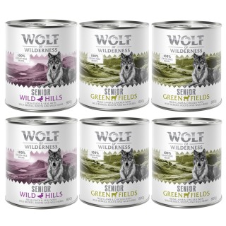 Wolf of Wilderness Senior - Mixpaket  - 6 x 800 g 4x Lamm & Huhn, 2x Ente & Kalb