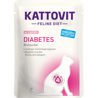 Kattovit Diabetes Frischebeutel Lachs  - 85 g
