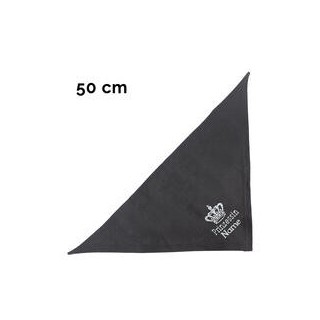 Schecker - Besticktes Halstuch, Prinzessin + Krone + Name [50cm - Schwarz]