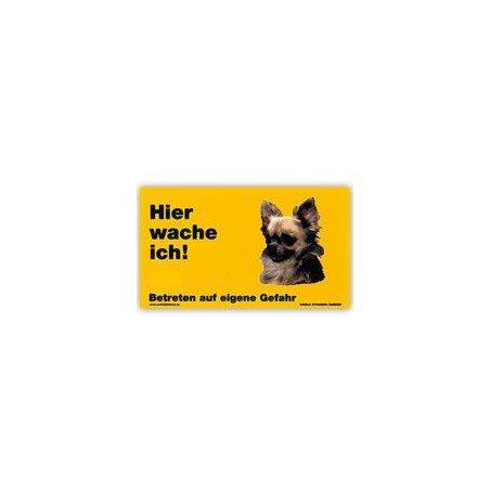 Warnschild "Hier wache ich!" Größe 17 x 10 cm, gelb