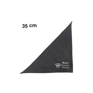 Schecker - Besticktes Halstuch kleiner König + Krone + Name [35cm - Schwarz]