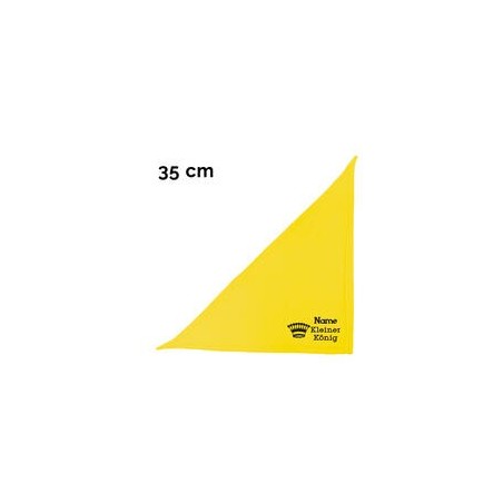 Schecker - Besticktes Halstuch kleiner König + Krone + Name [35cm - Gelb]