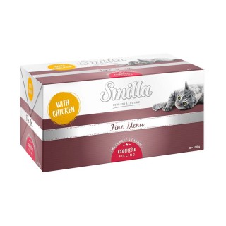 Smilla Schale Fine Menu 8 x 100 g - Erlesene Füllung Huhn Rindfleisch Karotte