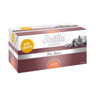 Smilla Schale Fine Menu 8 x 100 g - Erlesene Füllung Huhn Lachs Spinat