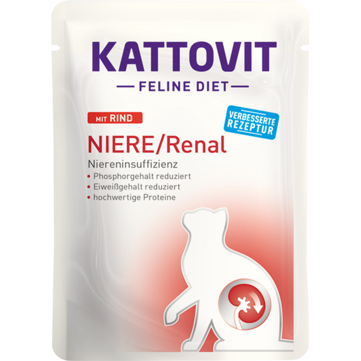 Kattovit Niere/Renal Frischebeutel Rind - 85 g