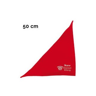 Schecker - Besticktes Halstuch kleiner König + Krone + Name [50cm - Rot]