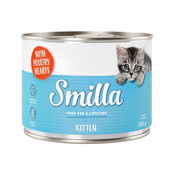 Sparpaket Smilla Kitten 24 x 200 g - Geflügelherzen