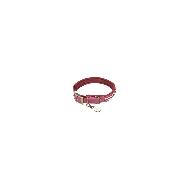 Trendfährte Hundehalsband BioThane® [S: 33-40 cm x 30 mm - Bordeaux]