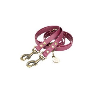 Trendfährte Hundeleine BioThane® 3-fach verstellbar [L/XL: 2 m x 19 mm - Bordeaux]