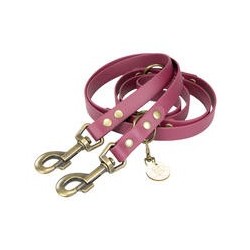 Trendfährte Hundeleine BioThane® 3-fach verstellbar [L/XL: 2 m x 19 mm - Bordeaux]