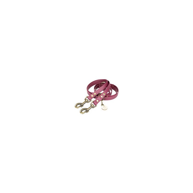 Trendfährte Hundeleine BioThane® 3-fach verstellbar [L/XL: 2 m x 19 mm - Bordeaux]