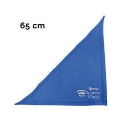 Schecker - Besticktes Halstuch kleiner König + Krone + Name [65cm - Royalblau]