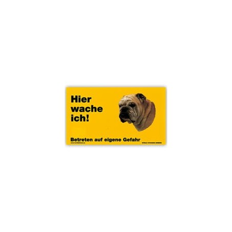 Warnschild "Hier wache ich!" Größe 17 x 10 cm, gelb