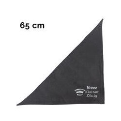 Schecker - Besticktes Halstuch kleiner König + Krone + Name [65cm - Schwarz]