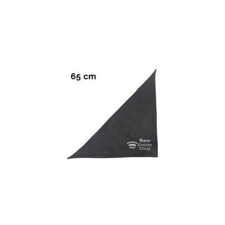 Schecker - Besticktes Halstuch kleiner König + Krone + Name [65cm - Schwarz]