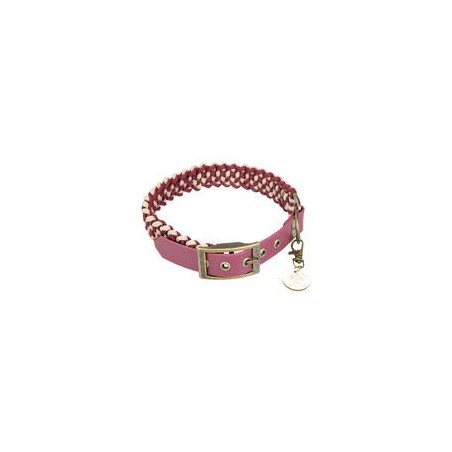 Trendfährte Hundehalsband Paracord [M: 38-45 cm x 30 mm - Bordeaux]