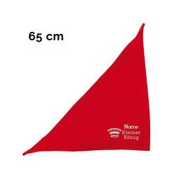 Schecker - Besticktes Halstuch kleiner König + Krone + Name [65cm - Rot]