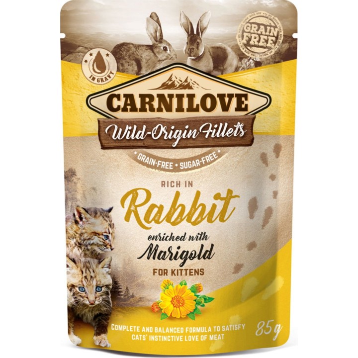 Carnilove Wild-Origin Fillets 'Rich in Rabbit' - Kitten - 85 g