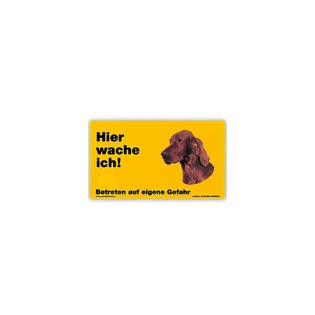 Warnschild "Hier wache ich!" Größe 17 x 10 cm, gelb