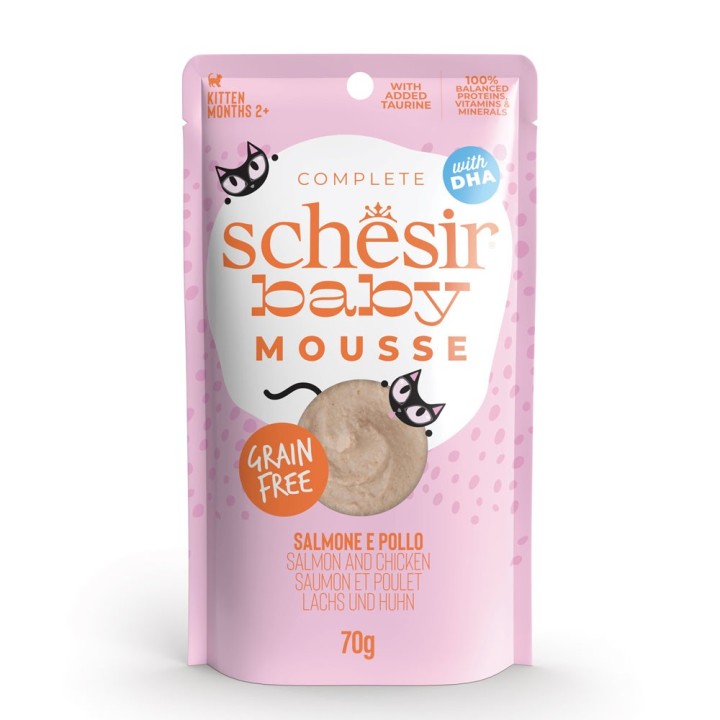 Schesir Baby Mousse 12 x 70 g - Lachs und Huhn