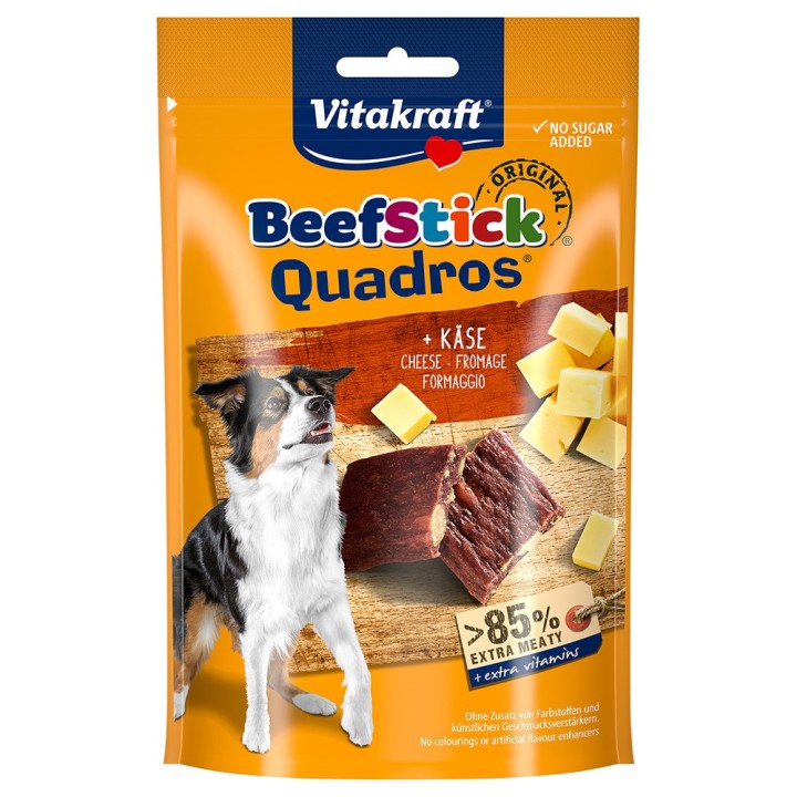 Sparpaket Vitakraft Beef Stick Quadros 7 x 70 g - Käse