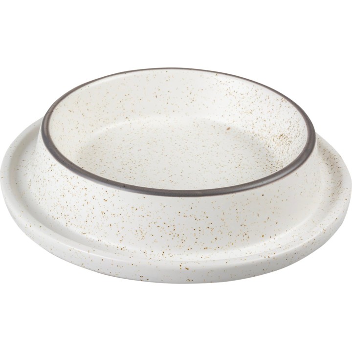 Duvoplus Anti-Verschütten Futternapf 'Stone Speckle' weiß - 1 Stk