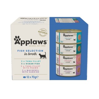 Sparpaket Applaws in Brühe 24 x 70 g - Mixpaket Fisch (4 Sorten)