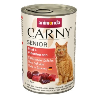 Sparpaket animonda Carny Senior 24 x 400 g - Rind + Putenherzen