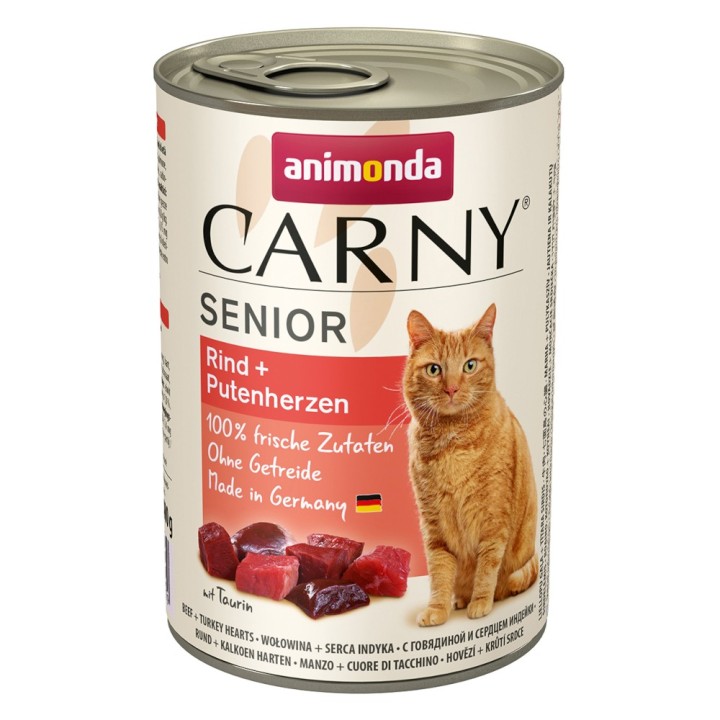 Sparpaket animonda Carny Senior 24 x 400 g - Rind + Putenherzen