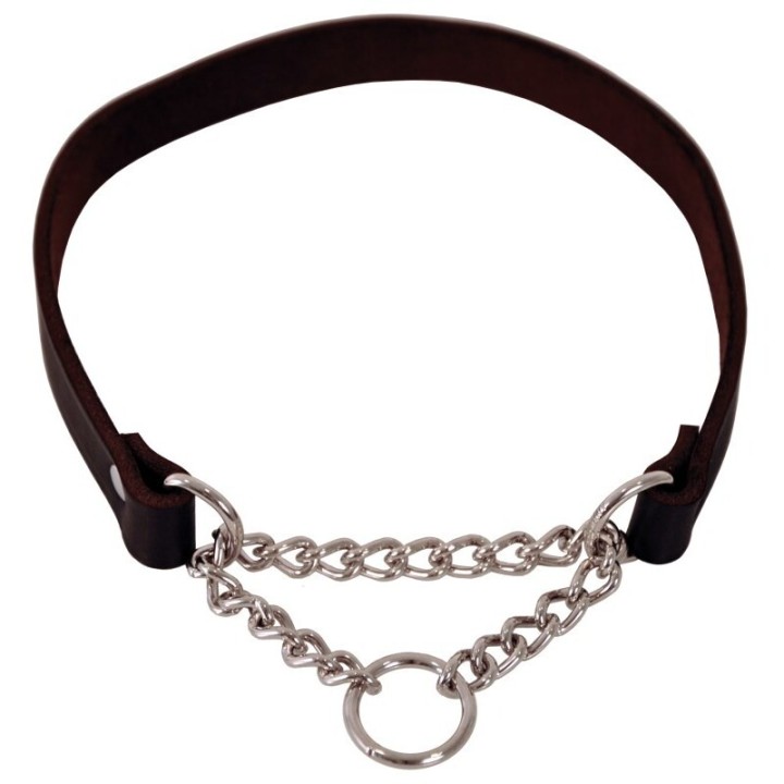 Halsband für Hunde aus Lederkette Dogman Lina