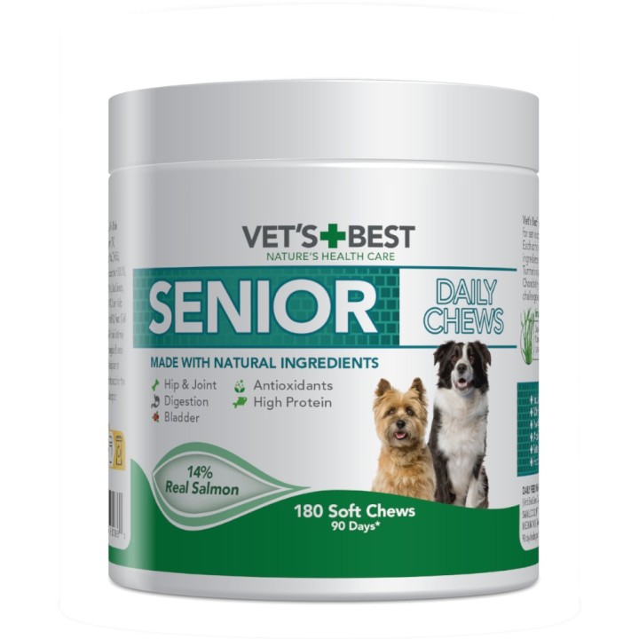 Vet's Best Senior Daily Chews Lachs - 400 g (180 Kautabletten)